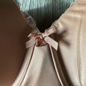 Victoria's Secret Satin Bra with Heart Charm - Cream